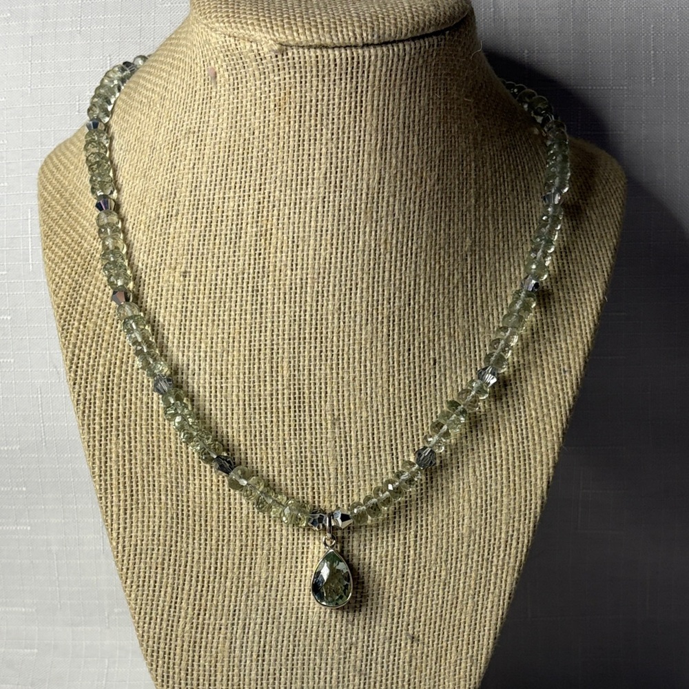 Handcrafted Sterling Silver Natural Praisiolite Necklace